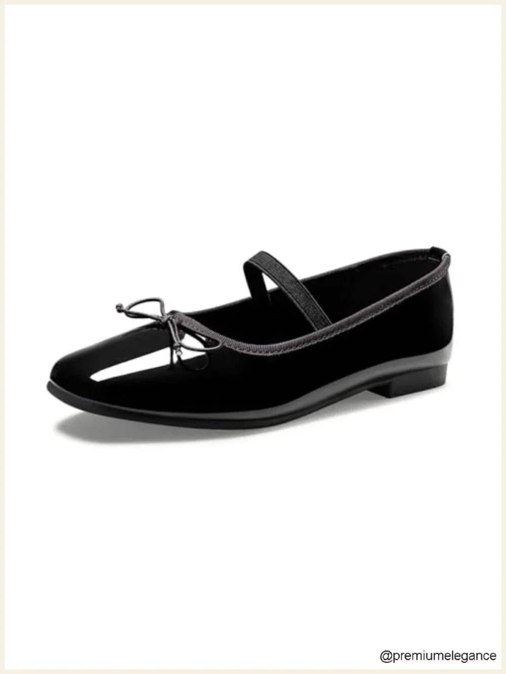 Patent Ballet Flats with Bow Square Toe Slip On Dressy Comfortable